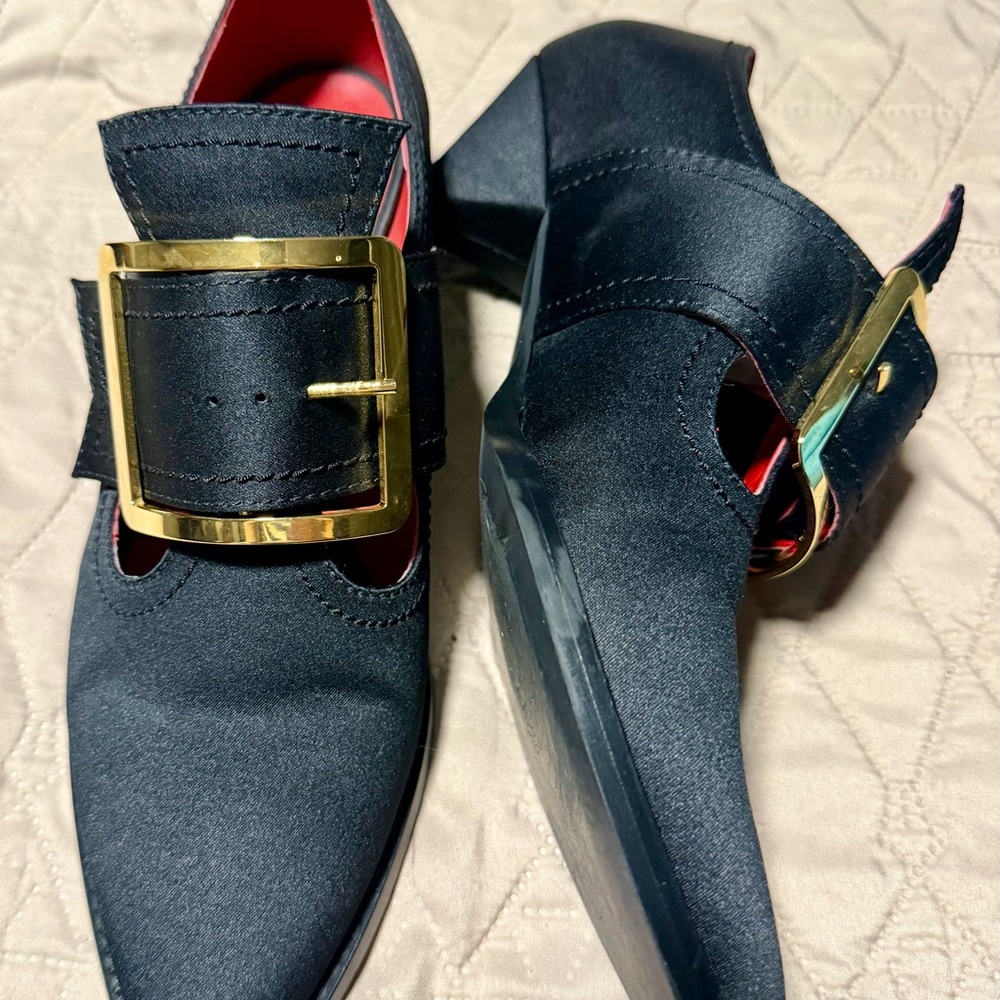 Kat Von D Black Heels with Gold Buckle - Picture 2 of 5
